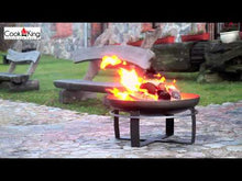 Laden und Abspielen von Videos im Galerie-Viewer, Cook King Feuerschale VIKING Ø 100 cm – Massiver Naturstahl, handgefertigt in Europa - Produktvideo