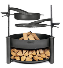 Lade das Bild in den Galerie-Viewer, Pfanne aus natürlichem Stahl 50 cm mit einem Griff für Feuerschale "BANDITO" und "MONTANA X" - Cook King - Shop