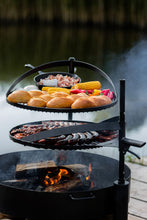 Lade das Bild in den Galerie-Viewer, Multifunktionale Feuerschale „MONTANA X“ 60 cm mit Grillrost 50 cm - Cook King - Shop
