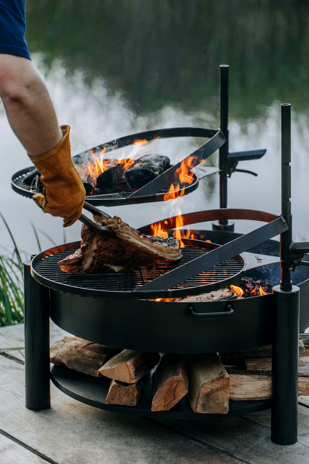 HEAT Outdoor Living Feuerschale Mit Grillrost - 60cm Stahl Feuerschale Für Garten & Terrasse
