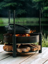 Lade das Bild in den Galerie-Viewer, Multifunktionale Feuerschale „MONTANA X“ 80 cm Mit Grillrost 60 cm - Cook King - Shop
