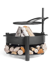 Lade das Bild in den Galerie-Viewer, Multifunktionale Feuerschale „MONTANA X“ 60 cm mit Grillrost 50 cm - Cook King - Shop
