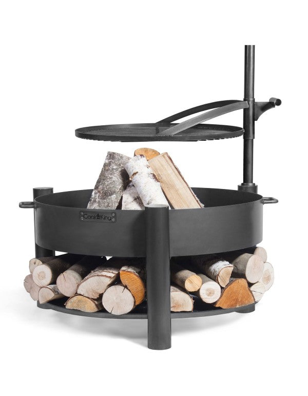 Multifunktionale Feuerschale „MONTANA X“ 60 cm mit Grillrost 50 cm - Cook King - Shop