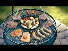 Laden und Abspielen von Videos im Galerie-Viewer, Grillplatte für Feuerschale 82 cm mit Grillrost 40 cm und 4 Griffen - Produktvideo
