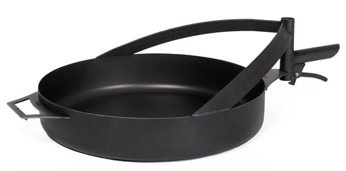 Pfanne aus natürlichem Stahl 50 cm mit einem Griff für Feuerschale 