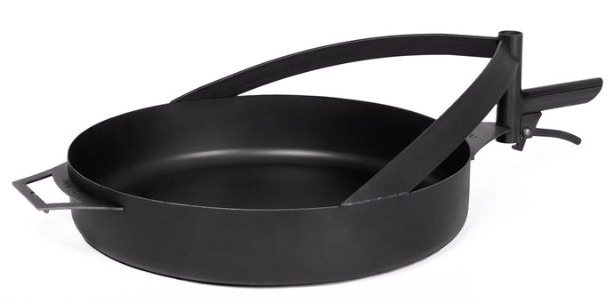 Pfanne aus natürlichem Stahl 50 cm mit einem Griff für Feuerschale 